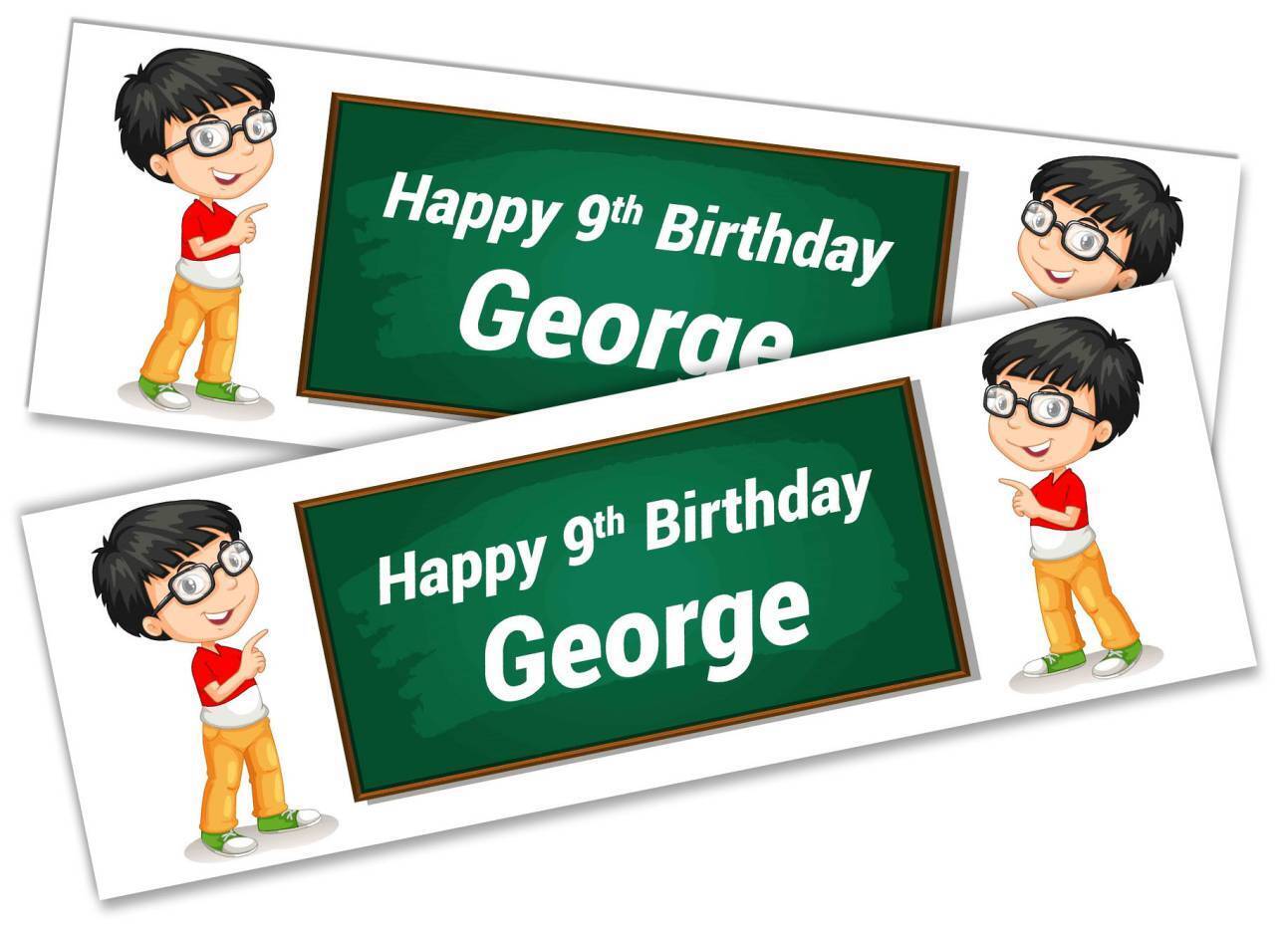 Personalised Birthday Banners Generic Design Children Kids Party Decoration 142