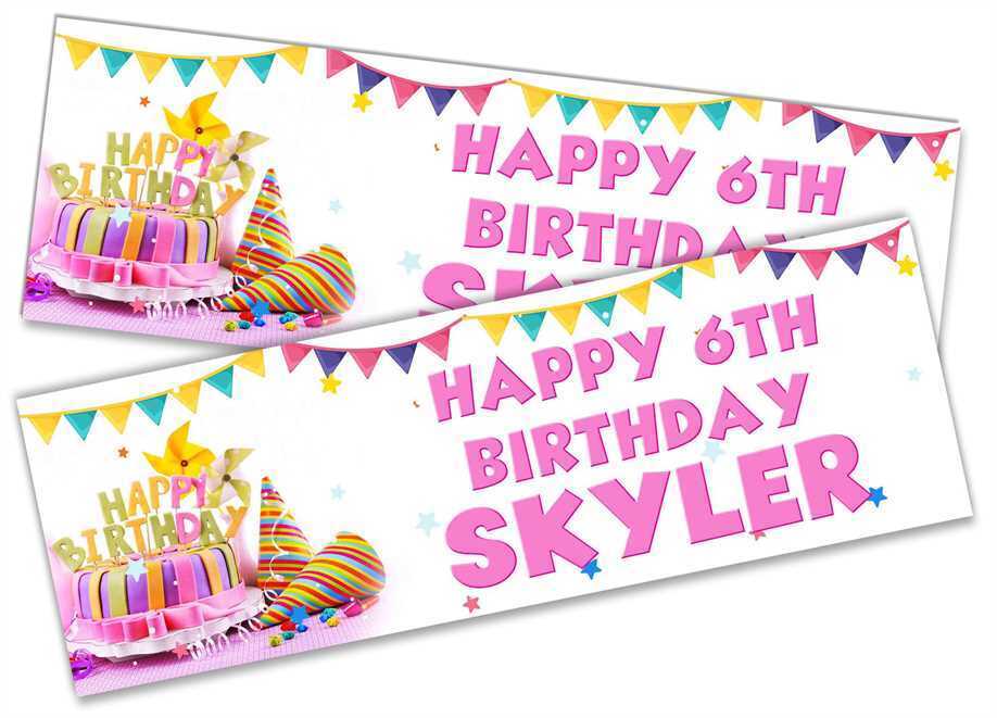 Personalised Birthday Banners Generic Design Children Kids Party Decoration 43
