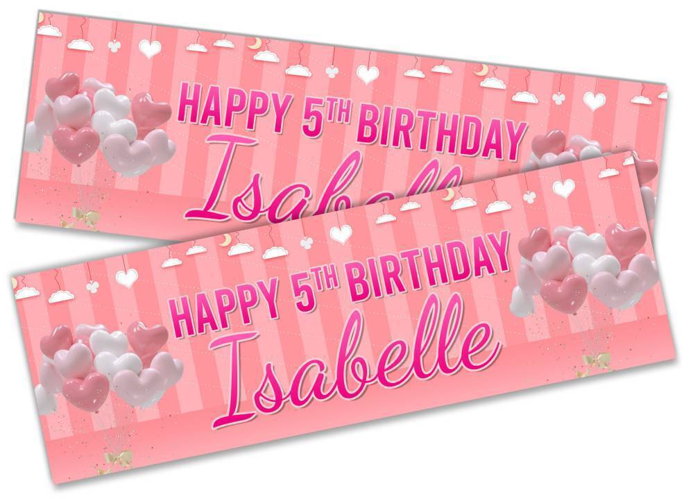 Personalised Birthday Banners Generic Design Children Kids Party Decoration 251
