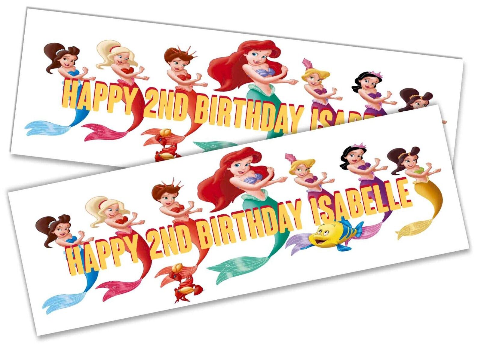 Personalised Birthday Banners Mermaid Design Children Kids Party Decoration 5