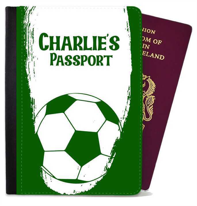 Personalised Football kids Passport Cover Holder Any Name Holiday Accessory 27