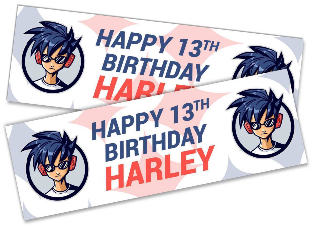 Personalised Birthday Banners Generic Design Children Kids Party Decoration 139