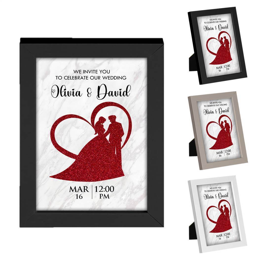 Personalised Anniversary Wooden Frames Any Image Name Wedding Gift Mr and Mrs 2