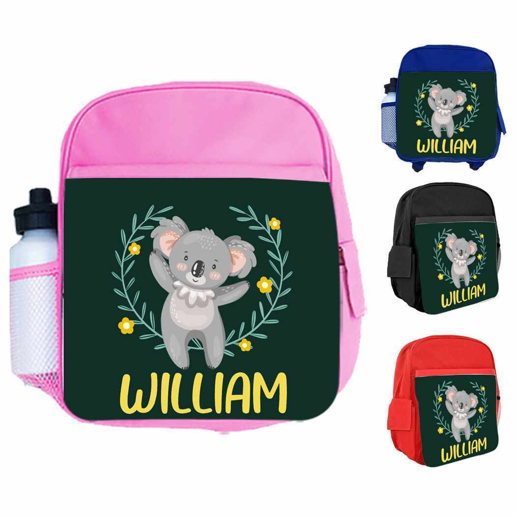Personalised Kids Backpack Any Name Koala Design Boys Girls kids School Bag 13