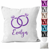 Personalised Cushion Heart Sequin Cushion Pillow Printed Birthday Gift 54