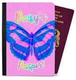 Personalised Butterfly Children Passport Cover Holder Any Name Holiday 10