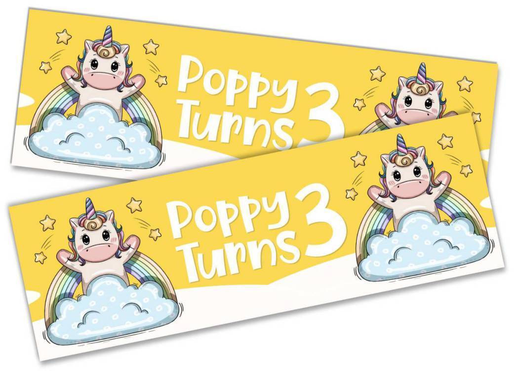 Personalised Birthday Banners Generic Design Children Kids Party Decoration 199