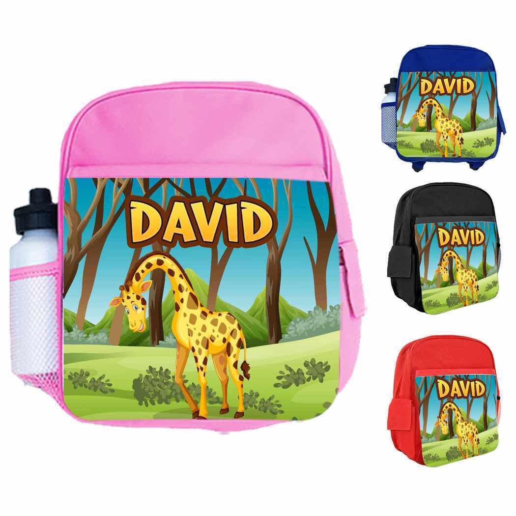 Personalised Kids Backpack Any Name Animal Design Boys Girls kid School Bag 35