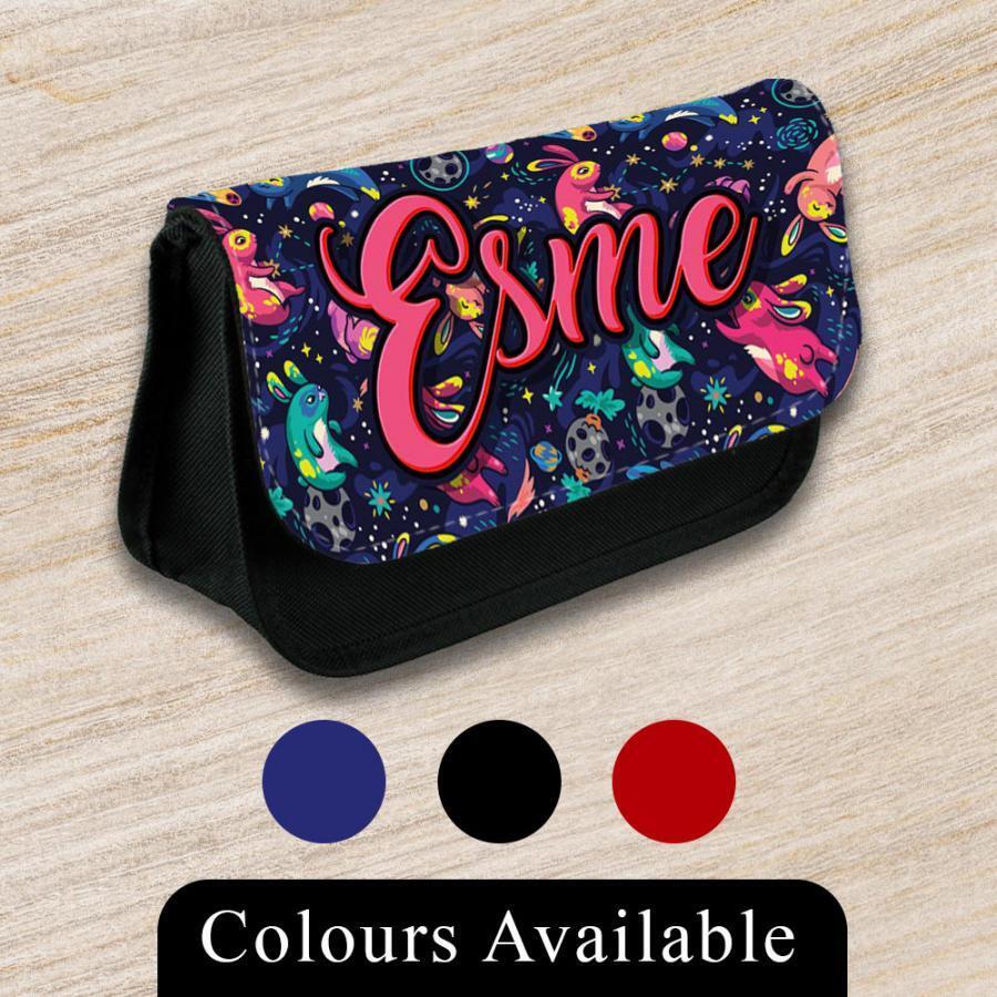 Personalised Pencil Case Generic Girls Boys Stationary Kids School Bag 21