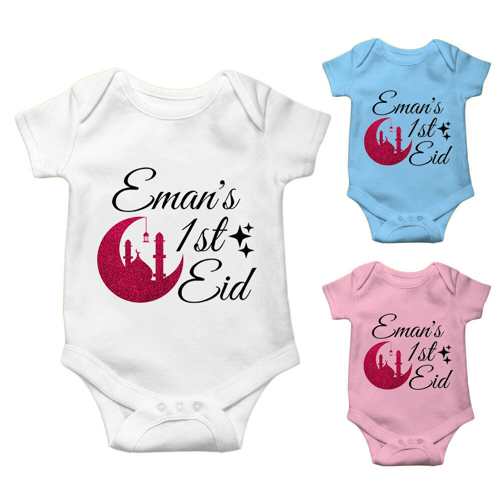 Personalised Eid Baby Vest Baby grow Little baby body suit 8