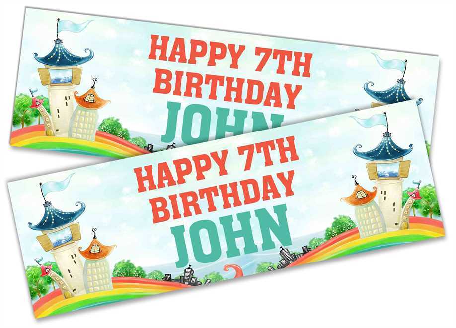 Personalised Birthday Banners Generic Design Children Kids Party Decoration 43