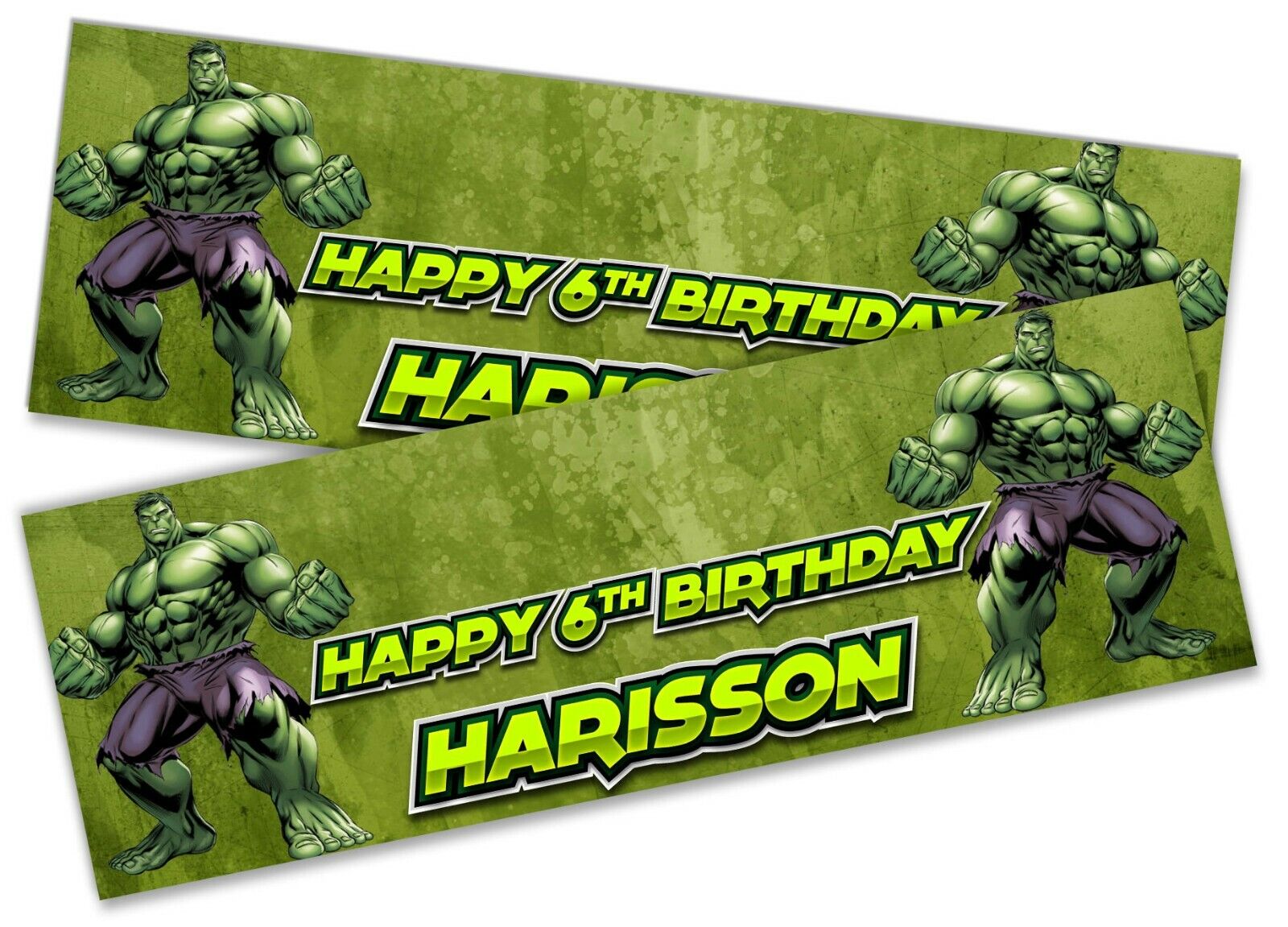 x2 Personalised Birthday Banner Hulk Children Kids Party Decoration Poster 2