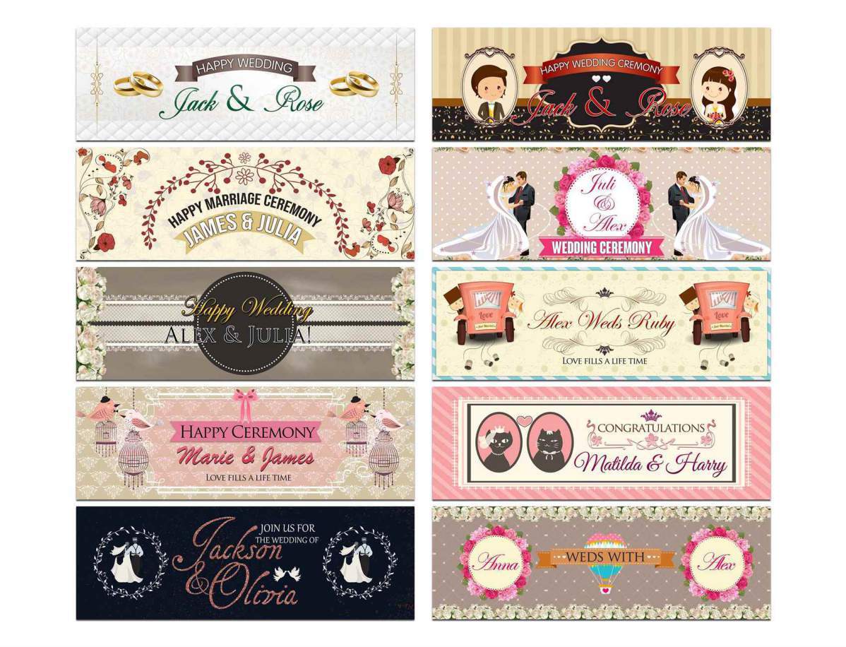 Personalised Wedding Banner Adult Party Celebration Marriage 240