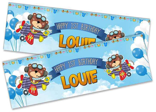 Personalised Birthday Banners Generic Design Children Kids Party Decoration 246