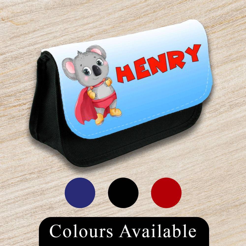 Personalised Pencil Case Animal Girls Boys Stationary Kids School Bag 14