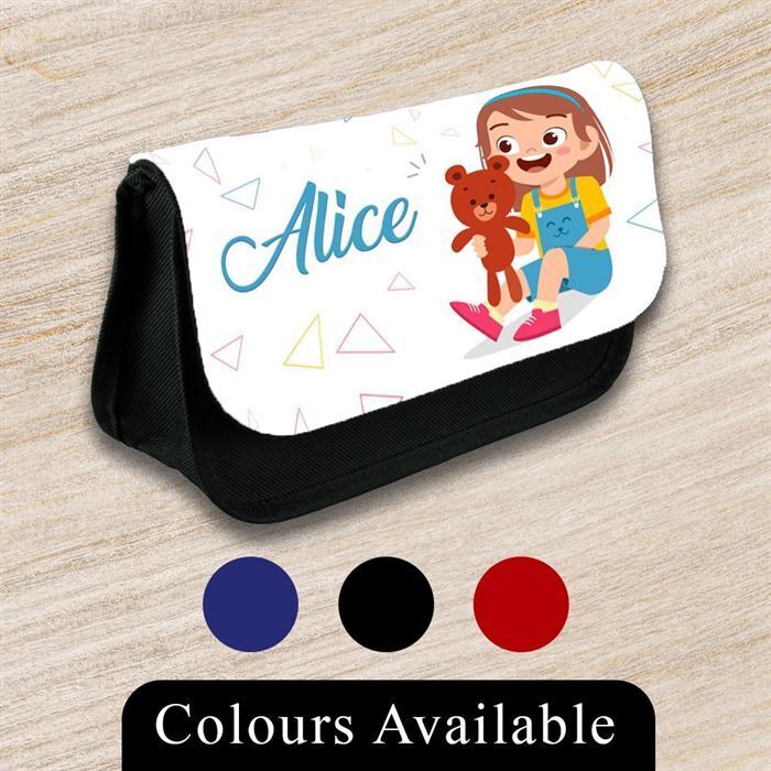 Personalised Pencil Case Generic Girls Boys Stationary Kids School Bag 40