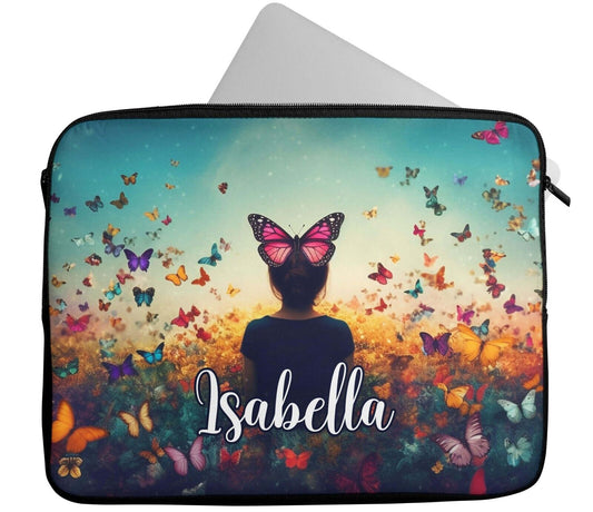 Personalised Any Name Butterfly Design Laptop Case Sleeve Tablet Bag 9