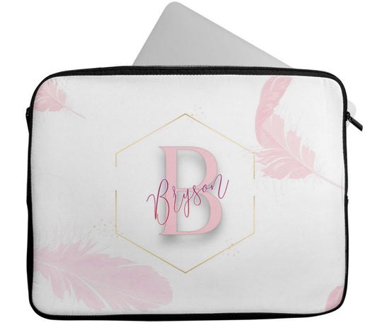 Personalised Any Name Floral Design Laptop Case Sleeve Tablet Bag 110