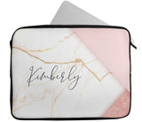 Personalised Any Name Marble Design Laptop Case Sleeve Tablet Bag 94