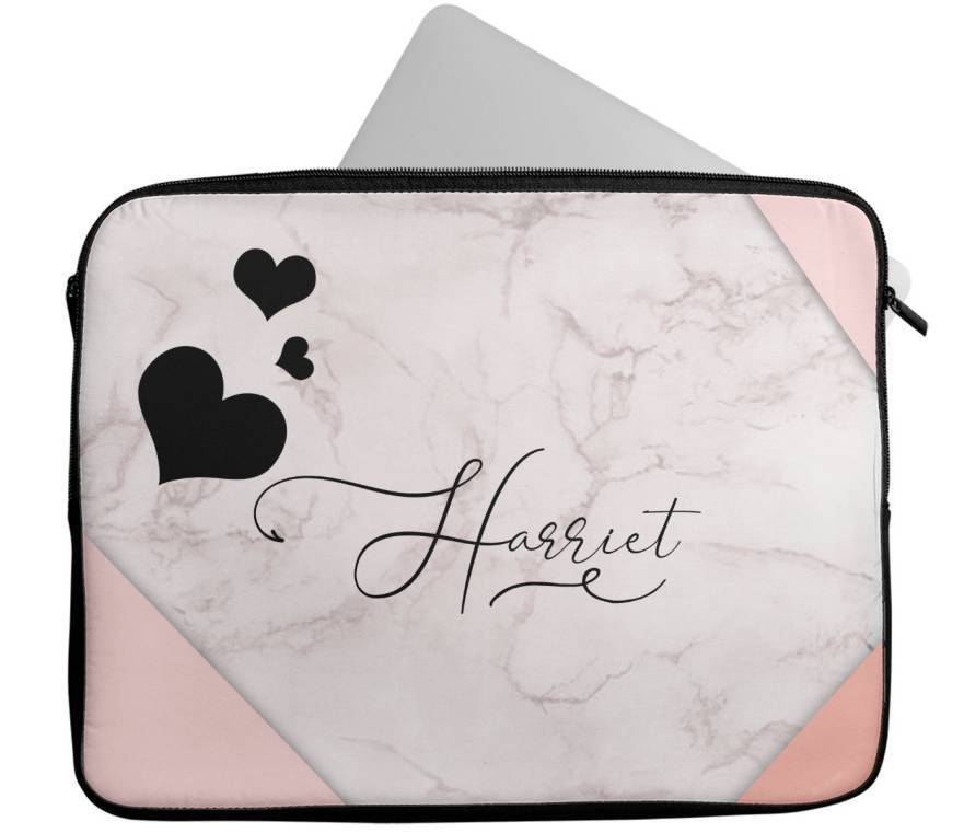 Personalised Any Name Marble Design Laptop Case Sleeve Tablet Bag 108