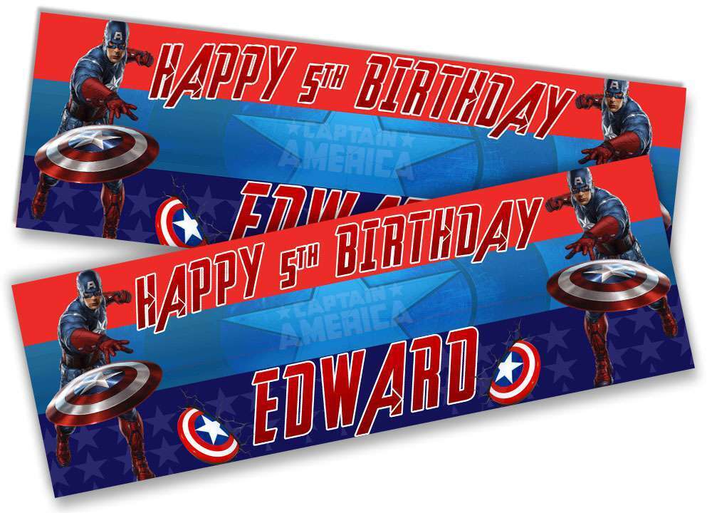 Personalised Birthday Banners Super Hero Design Children Kid Party Decoration 63