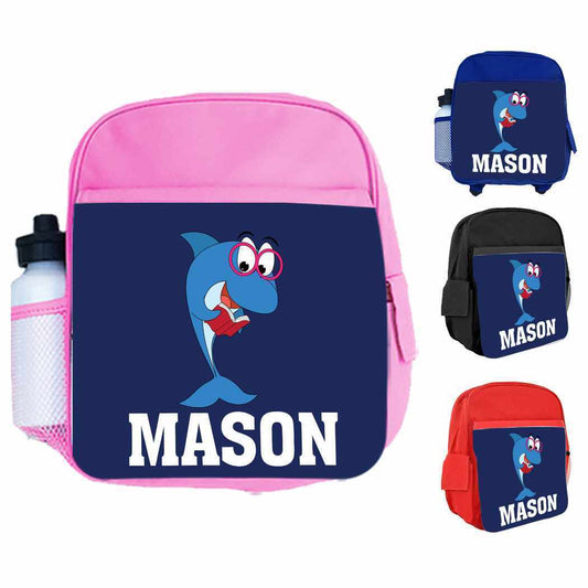 Personalised Kids Backpack Any Name Fish Design Boys Girls kids School Bag 10