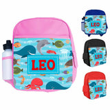 Personalised Kids Backpack Any Name Fish Design Boys Girls kids School Bag 11