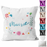 Personalised Cushion Butterfly Sequin Cushion Pillow Printed Birthday Gift 58