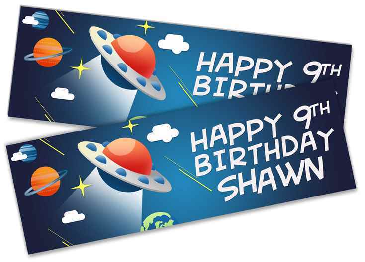 Personalised Birthday Banners Generic Design Children Kids Party Decoration 211