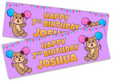 Personalised Birthday Banners Generic Design Children Kids Party Decoration 116