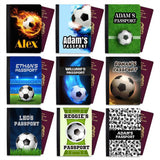 Personalised Football kids Passport Cover Holder Any Name Holiday Accessory 27