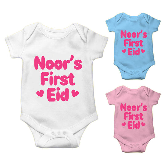 Personalised Eid Baby Vest Baby grow Little baby body suit 5