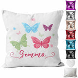 Personalised Cushion Butterfly Sequin Cushion Pillow Printed Birthday Gift 58