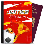 Personalised Football kids Passport Cover Holder Any Name Holiday Accessory 22