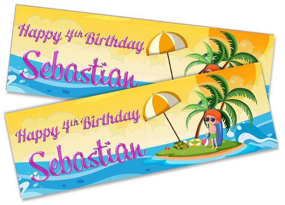 Personalised Birthday Banners Generic Design Children Kids Party Decoration 166