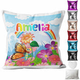 Personalised Cushion Floral Sequin Cushion Pillow Printed Birthday Gift 24