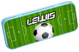Personalised Any Name Football Pencil Case Tin Children School Kids Stationary 2