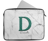 Personalised Any Name Marble Glitter Design Laptop Case Sleeve Tablet Bag 107