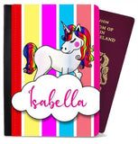 Personalised Unicorn kids Passport Cover Holder Any Name Holiday Accessory 32