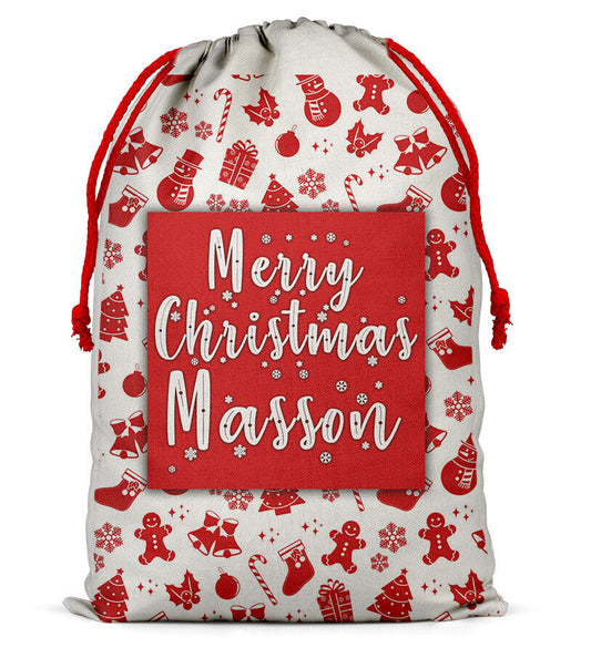 Personalised Christmas Sack Santa Bag Xmas Boy Girl Gift Stocking Bag 2