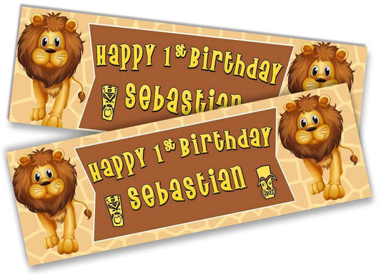Personalised Birthday Banners Jungle Design Children Kids Party Decoration 20