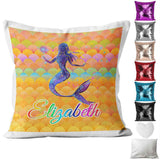 Personalised Cushion Mermaid Sequin Cushion Pillow Printed Birthday Gift 31