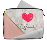 Personalised Any Name Marble Design Laptop Case Sleeve Tablet Bag 108