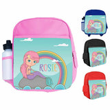 Personalised Kids Backpack Any Name Mermaid Design Boys Girls kids School Bag 16