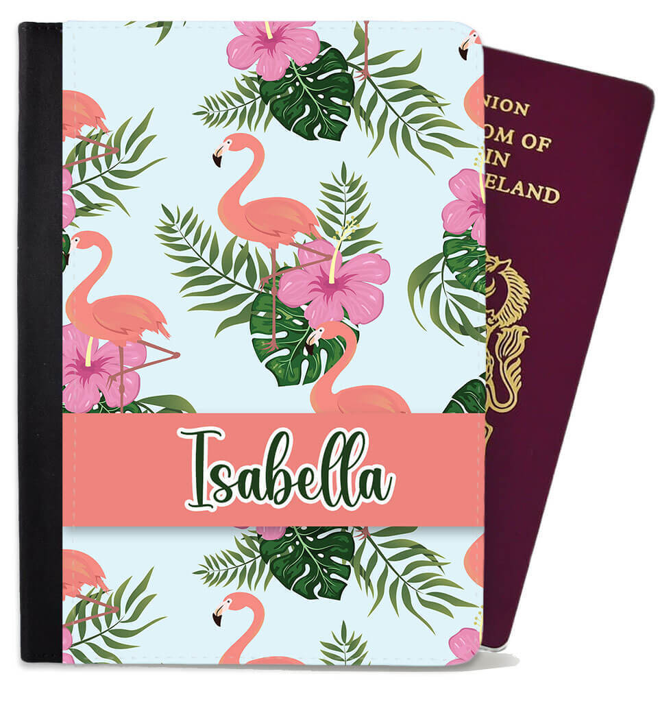 Personalised Flamingo Passport Cover Holder Any Name Holiday Accessory 9