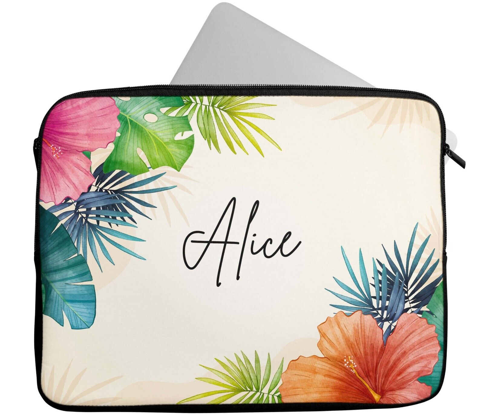 Personalised Any Name Floral Design Laptop Case Sleeve Tablet Bag 10