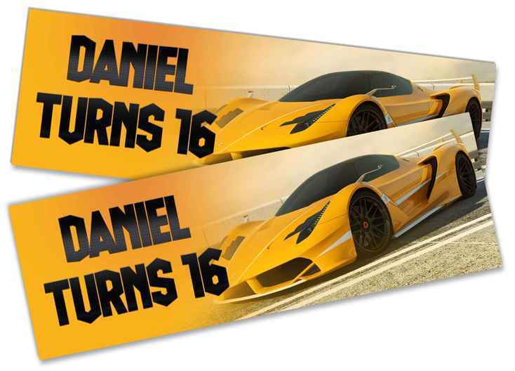 Personalised Birthday Banners Car Design Children Kids Party Decoration 175