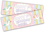 Personalised Birthday Banners Unicorn Design Children Kids Party Decoration 22