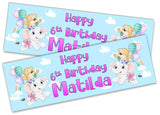 Personalised Birthday Banners Elephant Design Children Kids Party Decoration 93