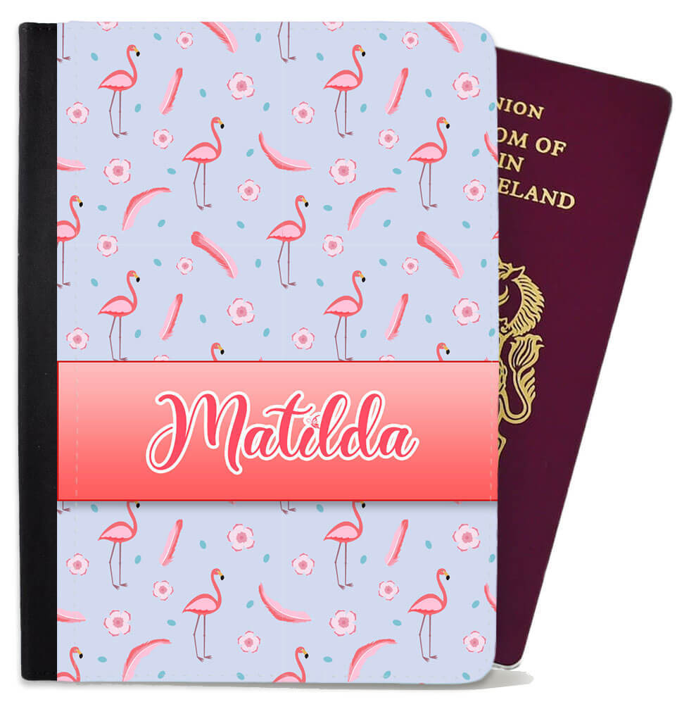 Personalised Flamingo Passport Cover Holder Any Name Holiday Accessory 9